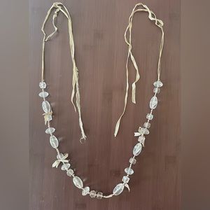 JCrew long clear crystal necklace